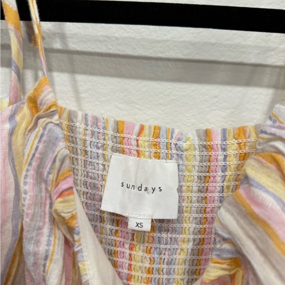 SOLD - Sundays 100% Cotton Multicolor Striped Dress - Picture 3 of 7